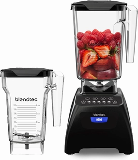 Blendtec Classic 575 Blender with WildSide  Jar (90 oz) and FourSide Jar (75 oz) BUNDLE, Commercial-Grade Power, Self-Cleaning, 4 Pre-programmed Cycles, 5-Speeds, Black