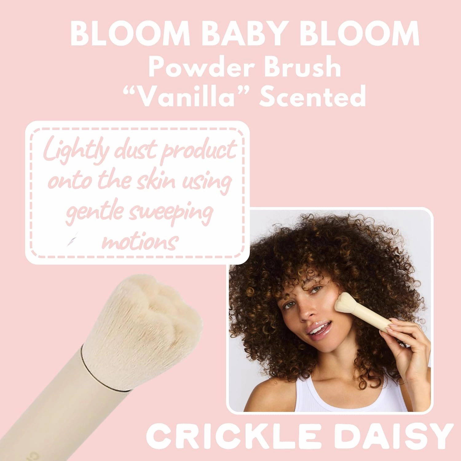 Bloom Baby Powder Brushes - Ultra-Soft Vegan Fibers, Foundation Blending Brush, Highlight Your Skin's Natural Beauty - Perfect for Makeup Powder Application, Blush, Vanilla Scented