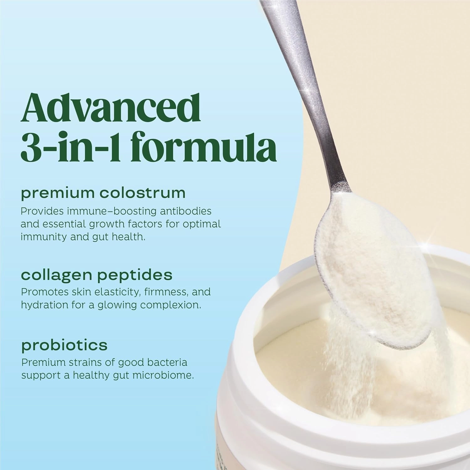 Bloom Nutrition Bovine Colostrum Powder for Gut Health, Immune Support, Hair Growth & Beauty Supplement, Gluten Free, Sugar Free | Unflavored, 25 Servings