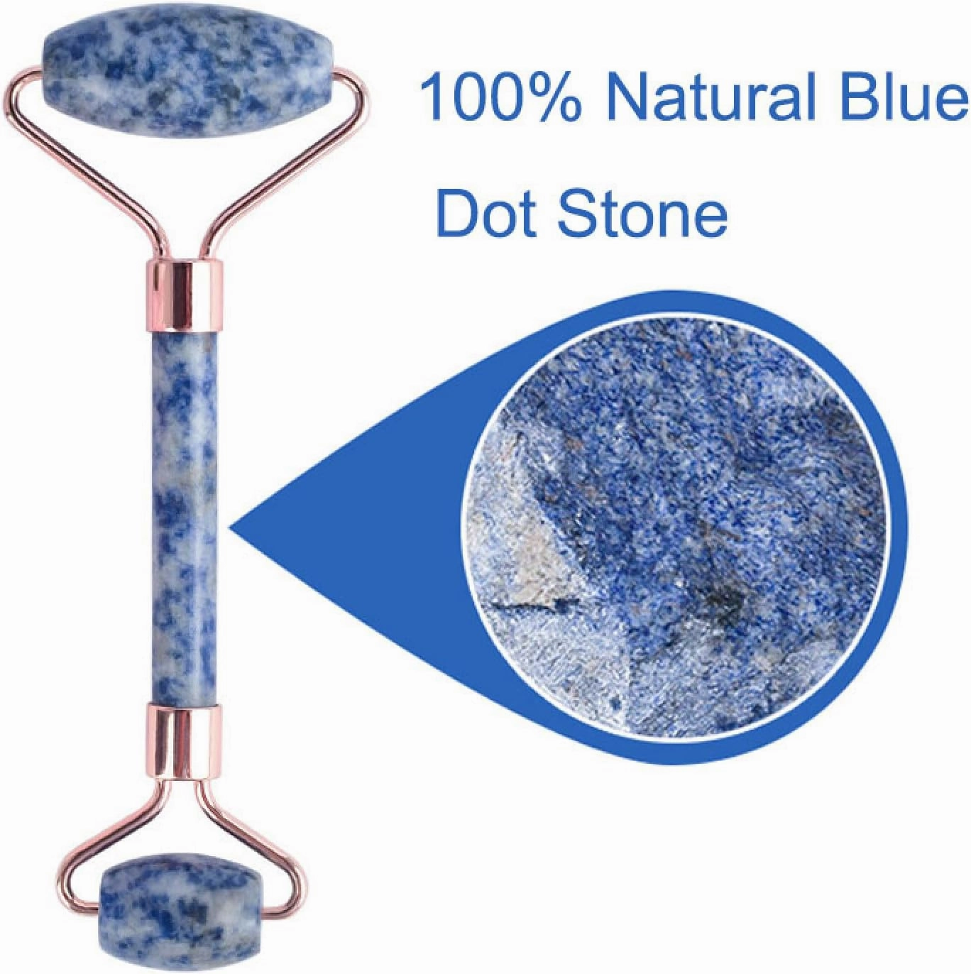 Blue Dot Stone Face Massage Roller Gouache Scraper Set Natural Gouache Stone Facial Jade Roller Massager Gua Sha Scraper Massage,Type G