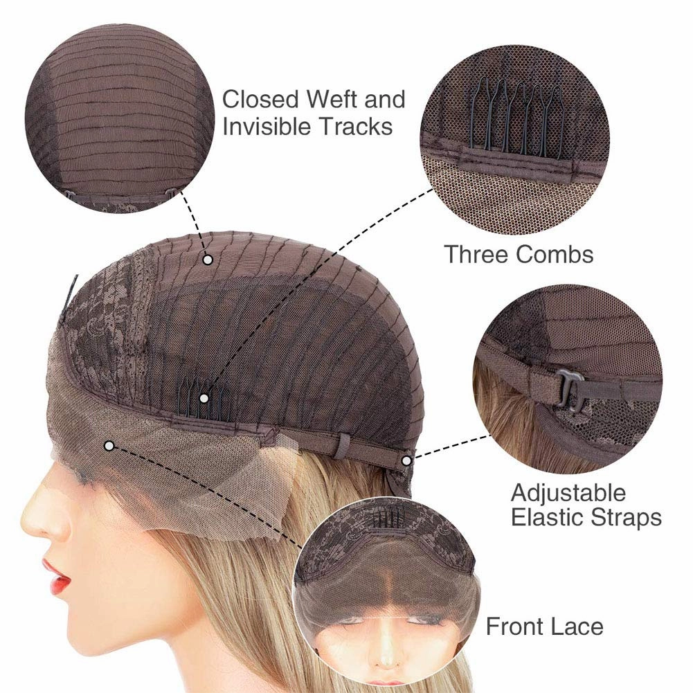Blue lace Front Wig Long Wavy Dark Blue Middle Part Wig Pre Plucked Synthetic Replacement Hair Heat Resistant Fiber Daily Makeup Wigs for Women 24 Inch