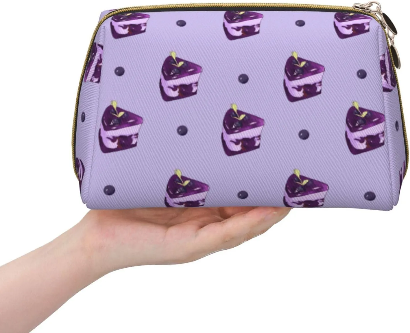 Blueberry Cakemakeup Bag Organizer,Toiletry Cosmetic Bag,Zipper Pouch Brushes Storage Case(Large)