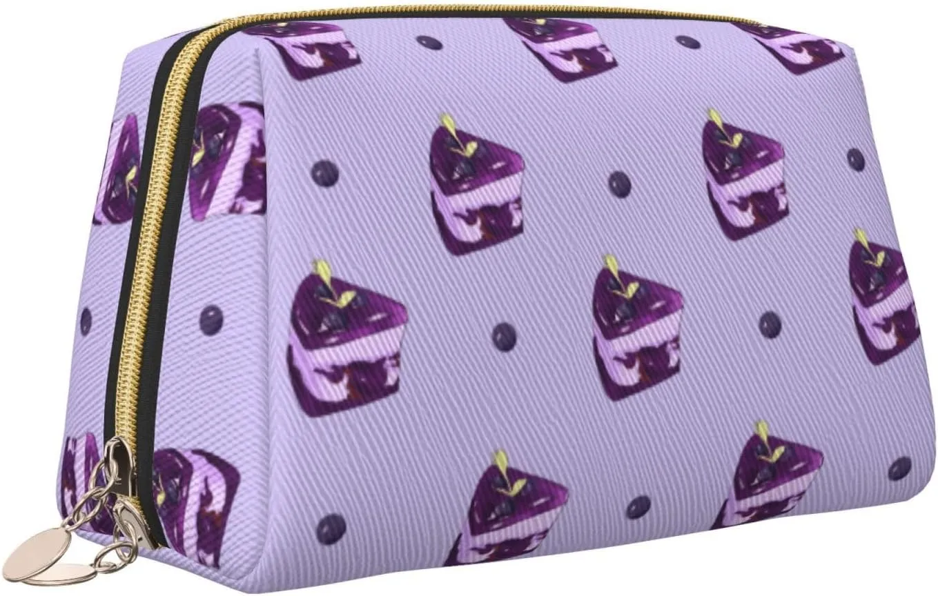 Blueberry Cakemakeup Bag Organizer,Toiletry Cosmetic Bag,Zipper Pouch Brushes Storage Case(Large)