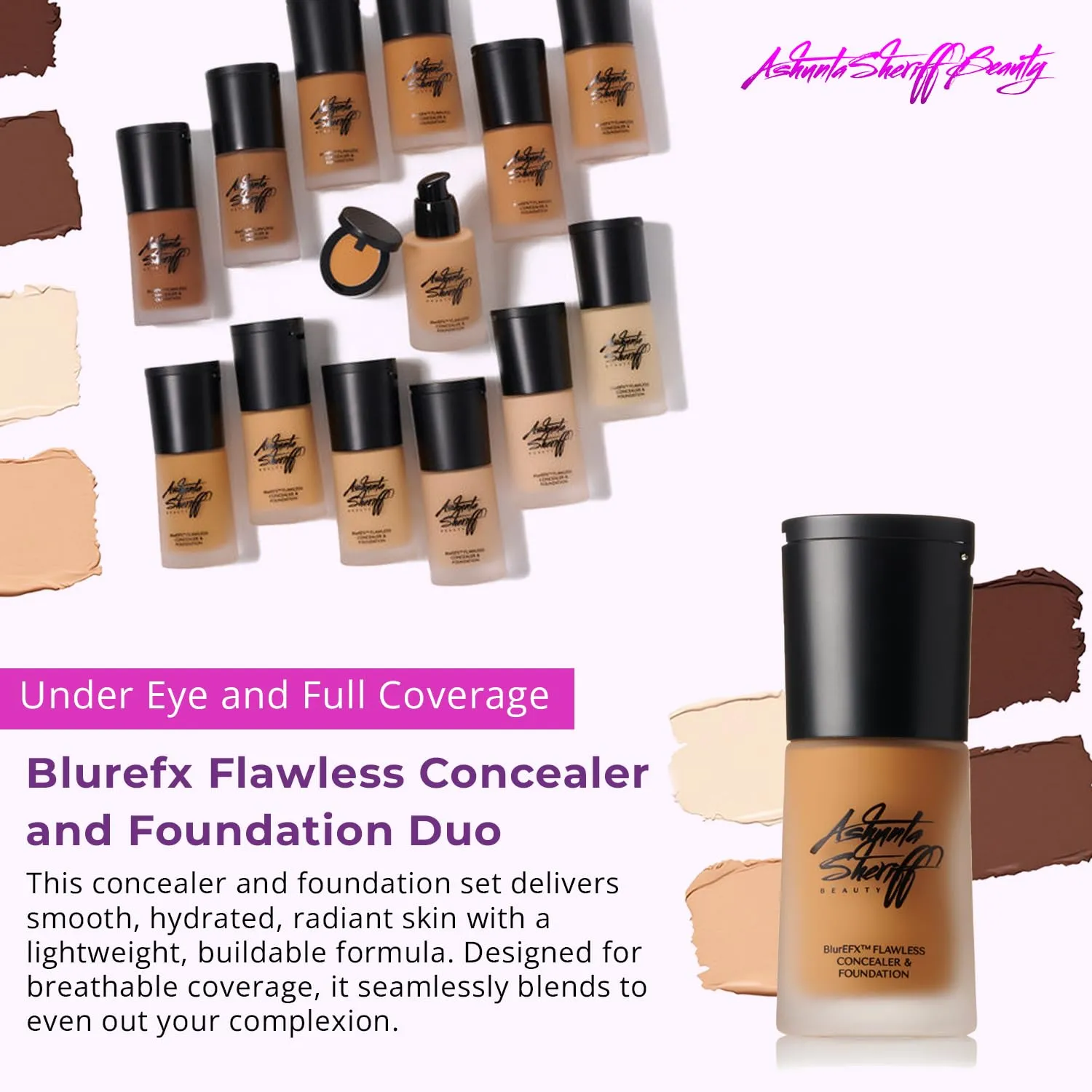 BlurEFX™ Flawless Concealer & Foundation Duo, Skin-Perfecting Radiance Meets Skincare, Paraben-Free, Cruelty Free, and Vegan-Friendly (Sandy Breeze, One Size)