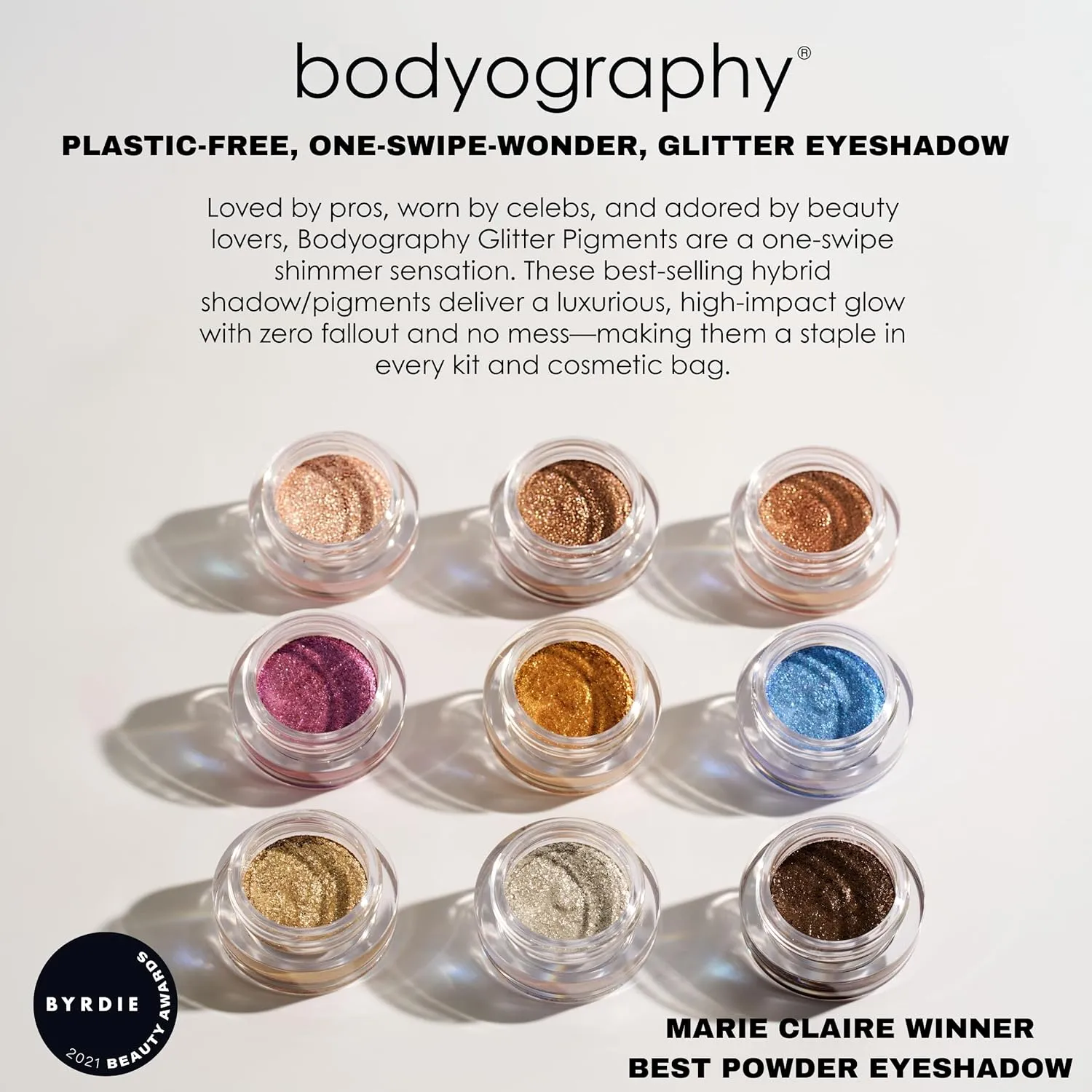 Bodyography Glitter Pigments (Get Down): High Shine Glitter Shadow | Gluten-Free, Cruelty-Free