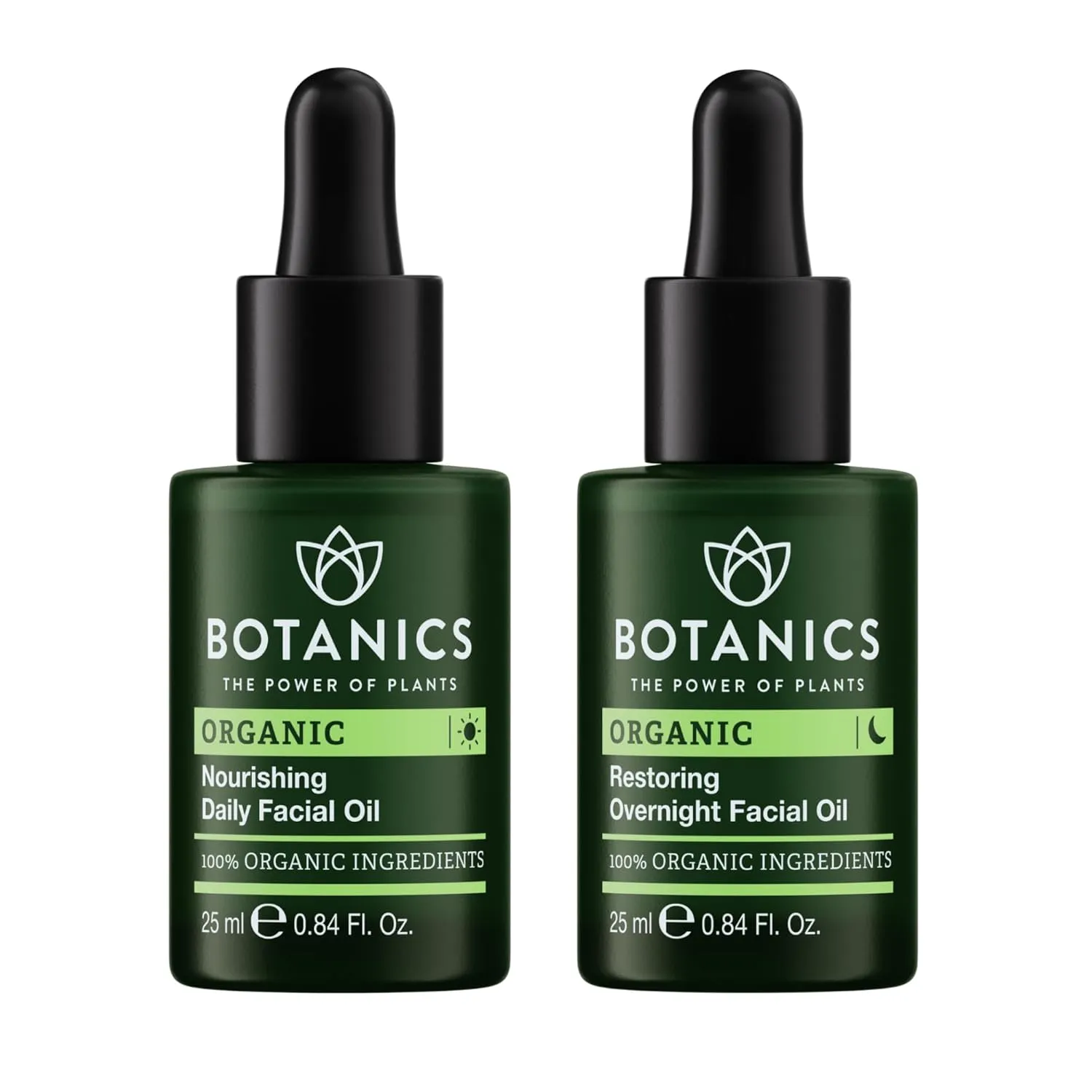 Botanics Hydrating Daily Face Oil and Restoring Overnight Face Oil for Women & Men - Enriched with Argan & Rosehip - Lightweight & Non-Greasy - Vegan & Cruelty-Free Skin Care
