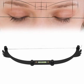 Bow Line Ruler Foldable Eyebrow Makeup Ruler Microblading Permanent Makeup Eyebrow Marker Ruler Eyebrow Mapping Tool Kit Featuring Bow with String (Black)