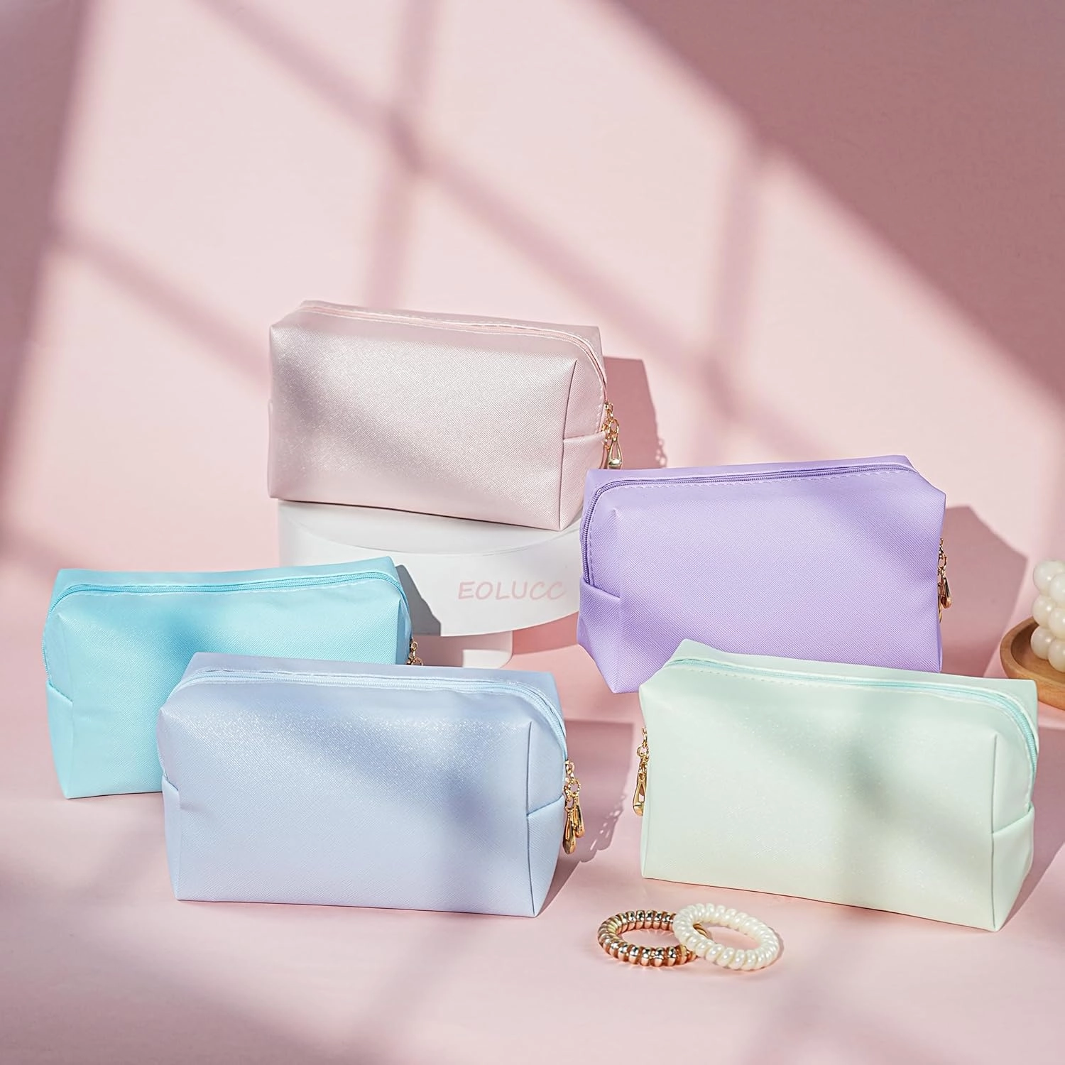 Bridesmaid Proposal Gifts Letter Cosmetic makeup bag bulk for Wedding Party Favors Bachelorette party decorations Makeup Pouch Birthday Toiletry Organizer Bag Makeup Case Gift (Purple)