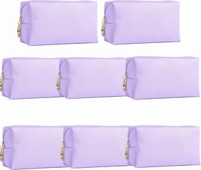 Bridesmaid Proposal Gifts Letter Cosmetic makeup bag bulk for Wedding Party Favors Bachelorette party decorations Makeup Pouch Birthday Toiletry Organizer Bag Makeup Case Gift (Purple)