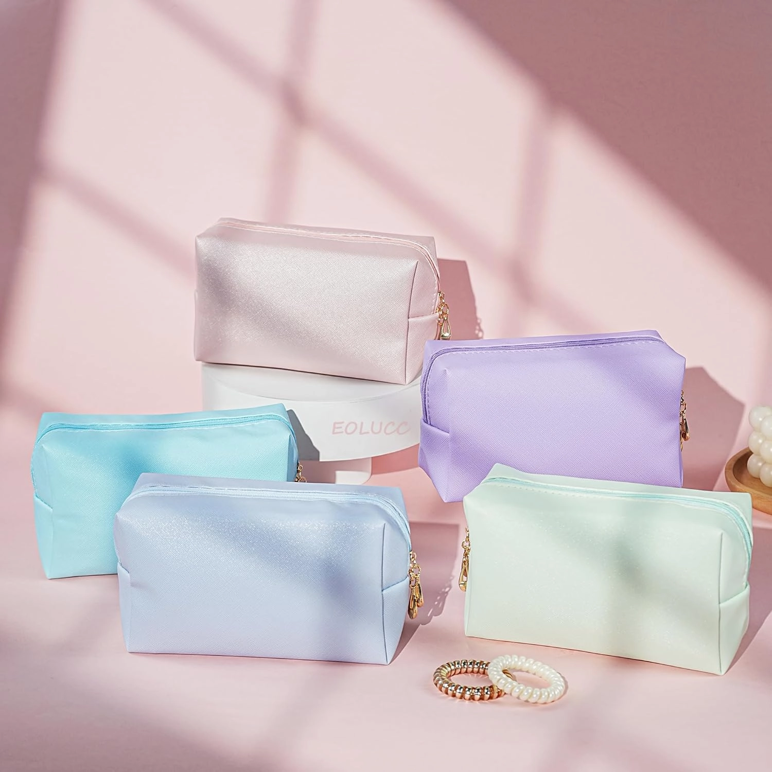 Bridesmaid Proposal Gifts Letter Cosmetic makeup bag bulk for Wedding Party Favors Bachelorette party decorations Makeup Pouch Birthday Toiletry Organizer Bag Makeup Case Gift (Tiffni Blue)