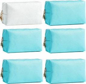 Bridesmaid Proposal Gifts Letter Cosmetic makeup bag bulk for Wedding Party Favors Bachelorette party decorations Makeup Pouch Birthday Toiletry Organizer Bag Makeup Case Gift (Tiffni Blue)