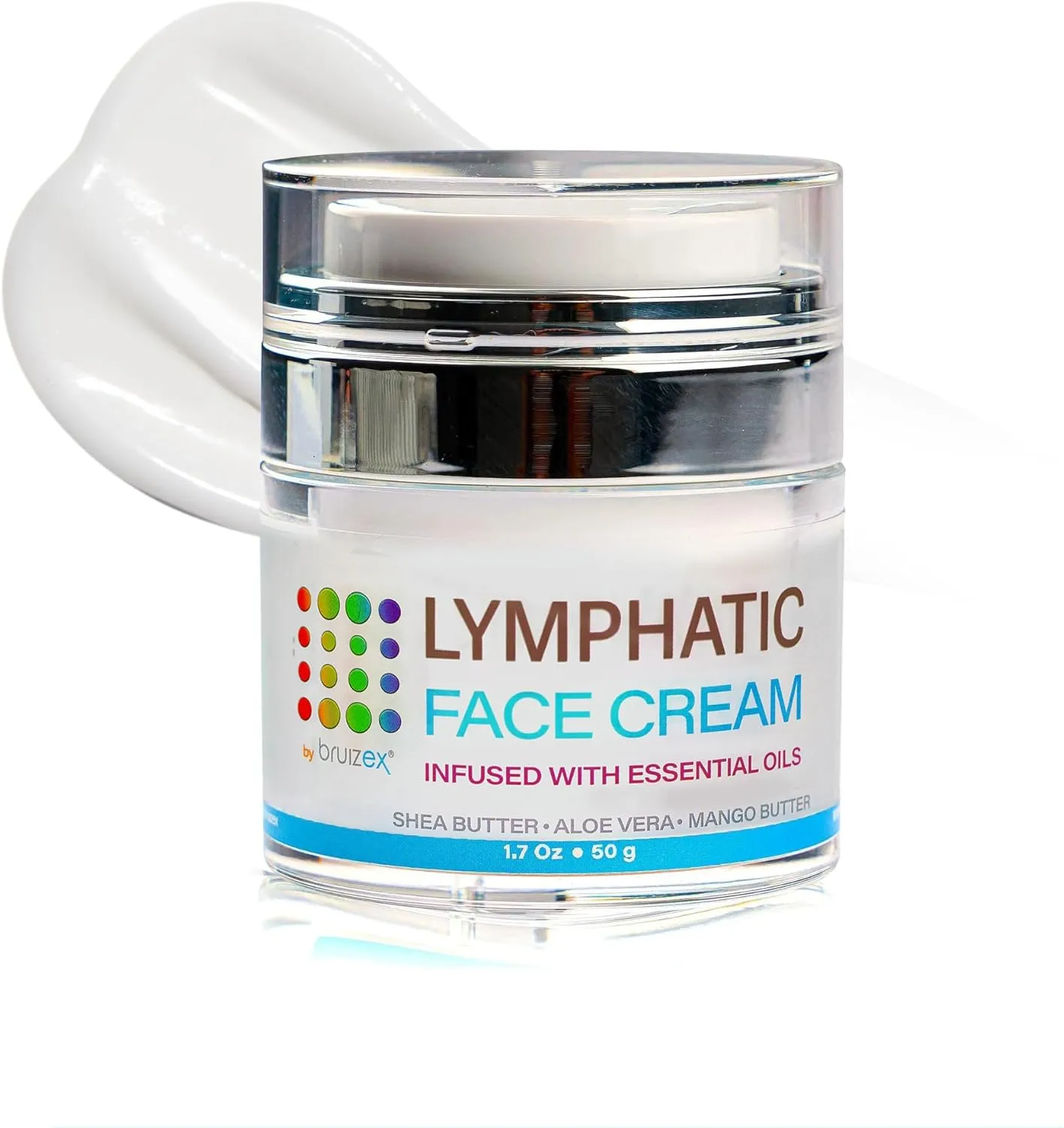 Bruizex Lymphatic Drainage Face Cream, Anti-Aging, Moisturizing & Rejuventating Night Cream, Daily Facial Lymphatic Drainage for Face & Neck, Natural Essentials Oil Infused Face Lotion, 1.7 Fl Oz