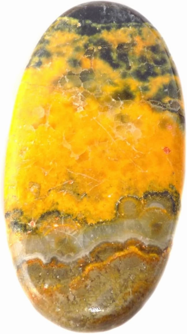 Bumble Bee Jasper Cabochon, Natural Eclipse Jasper Gemstone, Oval Shape 53x27x6mm, 76Ct. SC-5785