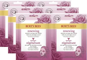Burt's Bees Renewing Biocellulose Gel Face Mask, 6 Count, Value Pack