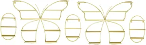 Butterfly Shaped Nail Polish Display Rack, 5-Tier Wall-Mounted Storage for Nail Polish, Cosmetics, Perfume – Modern Iron Design, Large Capacity & Easy Installation (Golden)