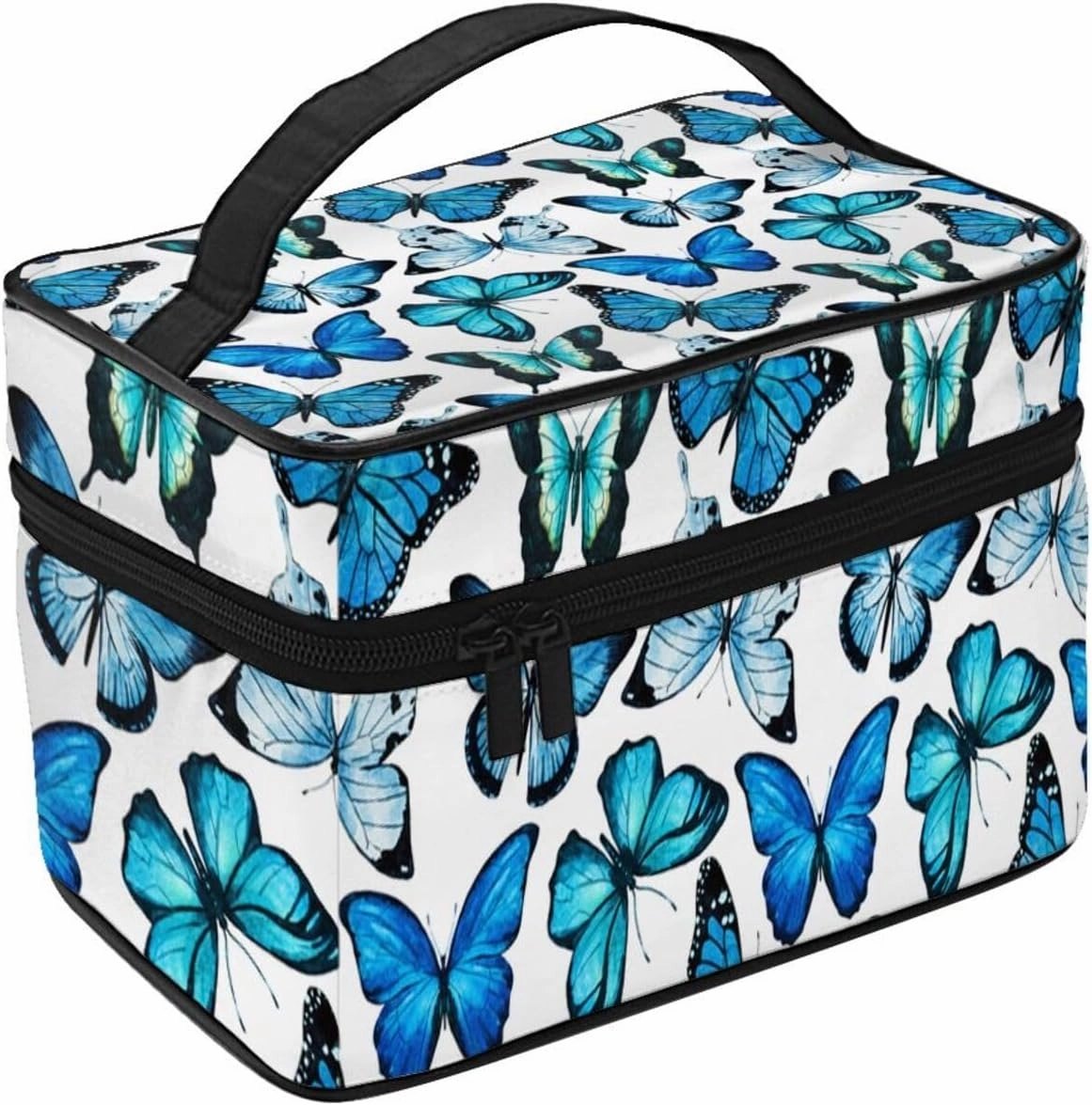 Butterfly Travel Makeup Bag for Women Large Cosmetic Bags Portable Makeup Organizer Bag Vacation Toiletry Bag Girls Makeup Storage Case