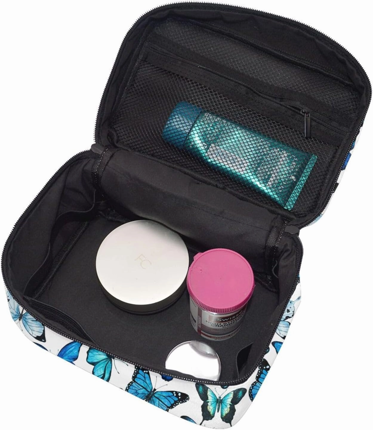 Butterfly Travel Makeup Bag for Women Large Cosmetic Bags Portable Makeup Organizer Bag Vacation Toiletry Bag Girls Makeup Storage Case