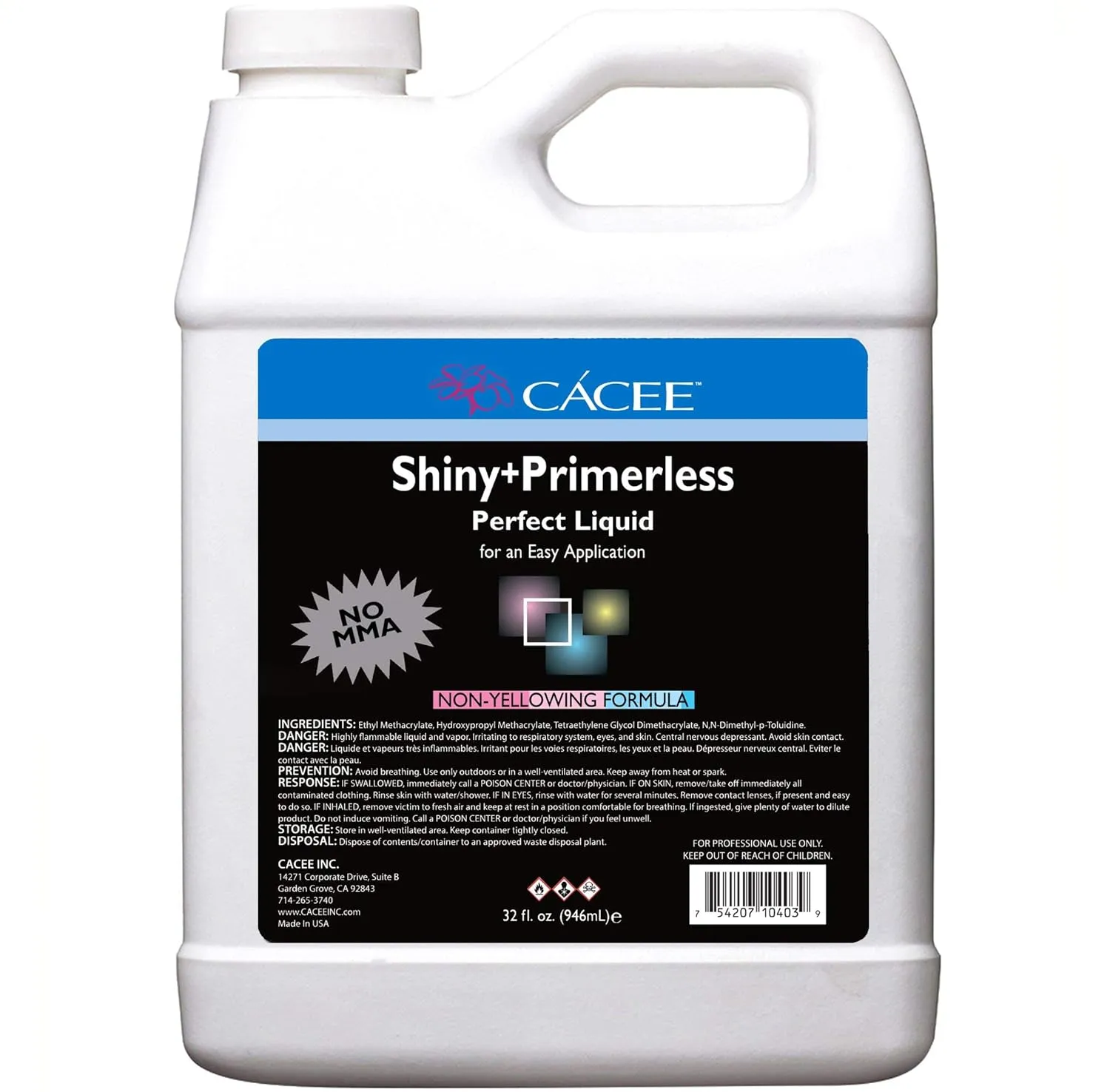 Cacee Shiny   Primerless Acrylic Nail Liquid - Professional Monomer Acrylic Nail Liquid Holder, Compatible with All Powders and Brushes, 32 Oz, No Primer Required, USA Made