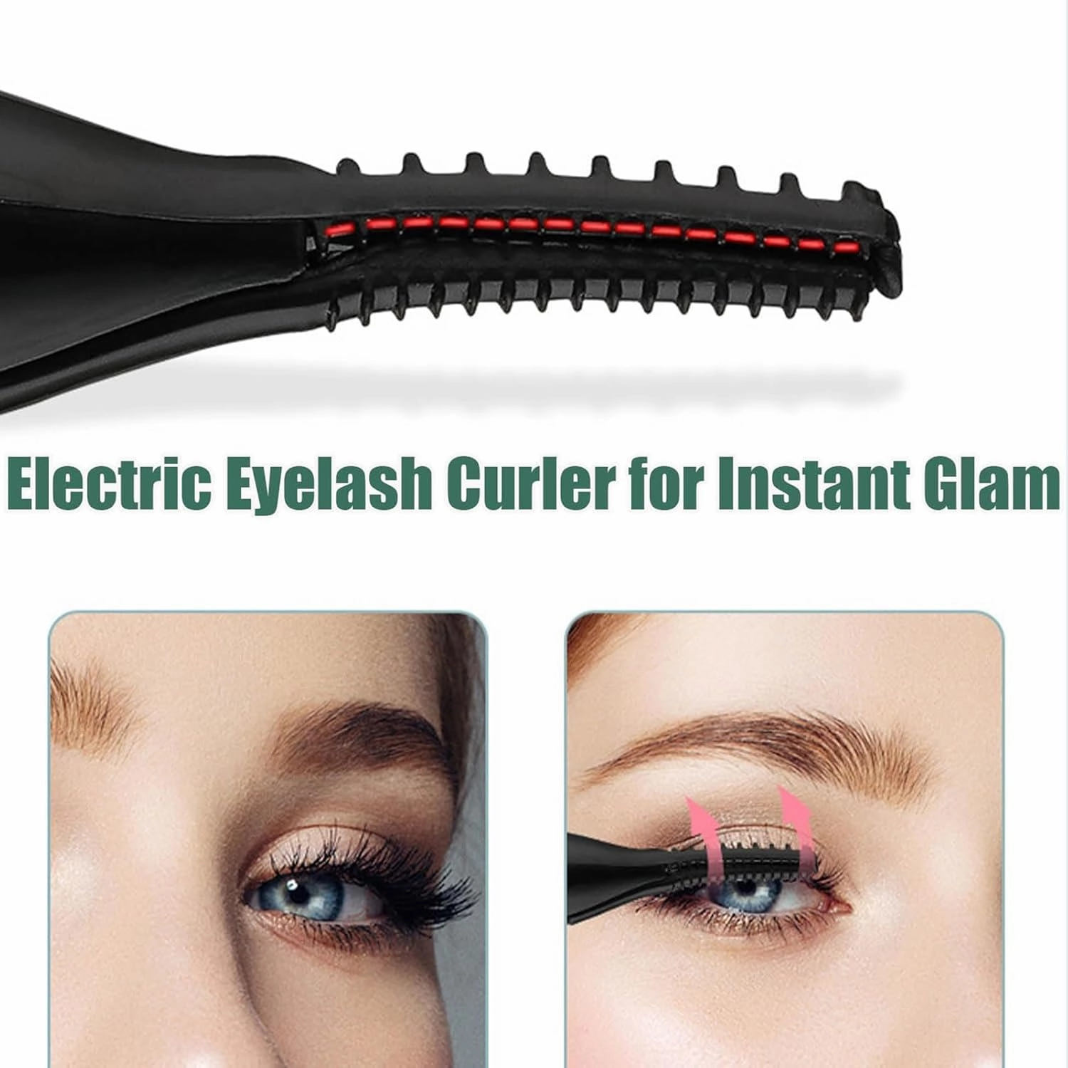 Caedralash Eyelash Curler, Electric Eyelash Curler for Instant Glam, Heated Lash Curler with Clamp