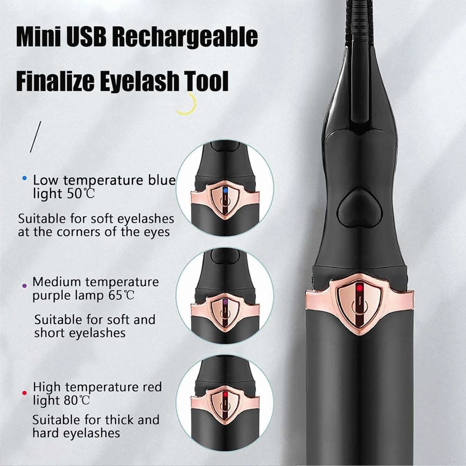 Caedralash Eyelash Curler, Electric Eyelash Curler for Instant Glam, Heated Lash Curler with Clamp