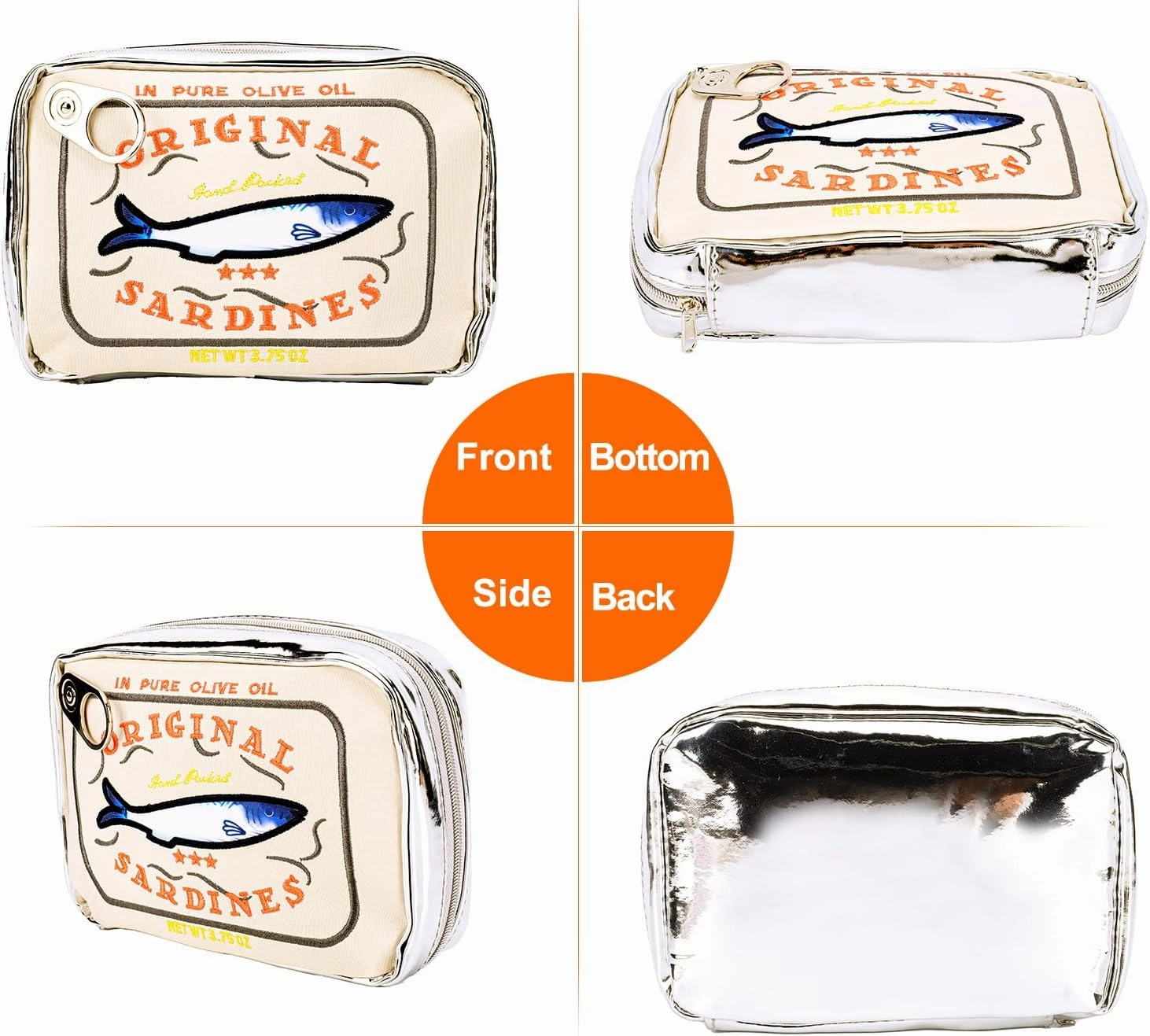Canned Sardines Makeup Bag, Canned Sardines Style Toiletry Bag Cute Travel Bag Creative Cute Makeup Bag Coquette Make up Pouch for Women