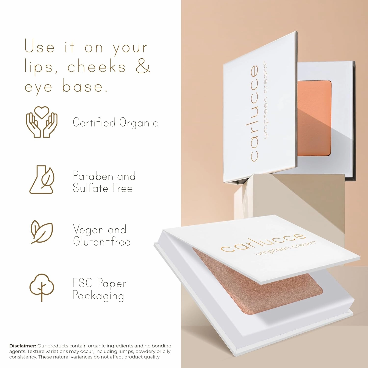 Carlucce Curve Cream (Ignite) 3-in-1- Multi-Use Cream for Highlighting, Contouring & Eye Base - Makeup and Skincare, Vegan