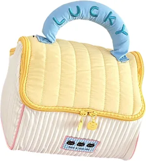 Cartoon Cottage Styles Large Capacity Makeup Bag for Women and Students Cosmetic Bag for Travel and Daily Commute