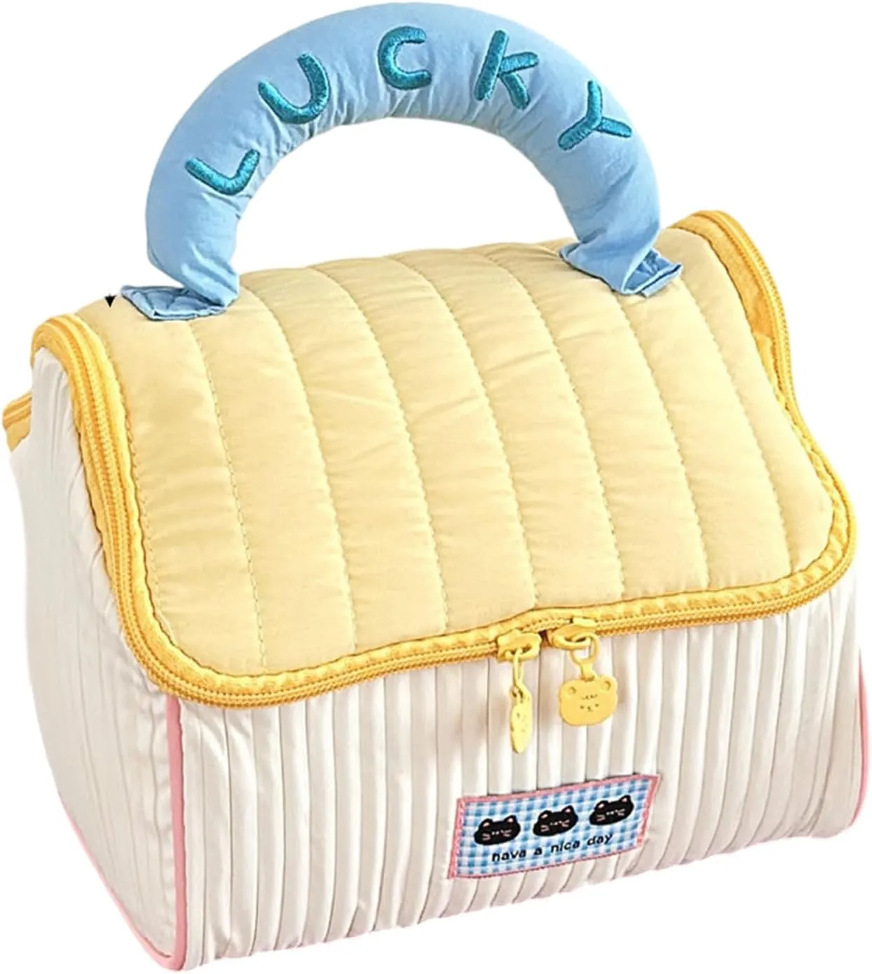 Cartoon Cottage Styles Large Capacity Makeup Bag for Women and Students Cosmetic Bag for Travel and Daily Commute
