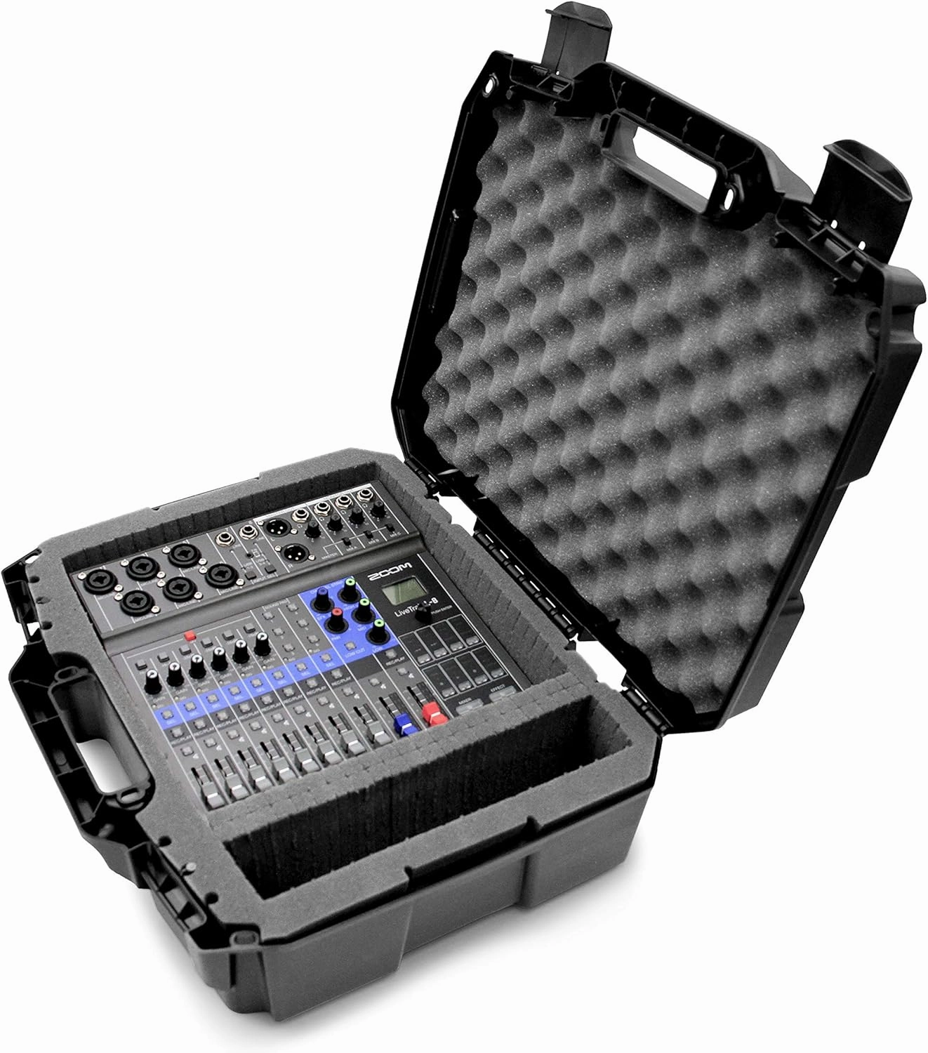 CASEMATIX Mixer Travel Case Compatible with ZOOM PodTrak P8, LiveTrak L8 - Hard Shell Case with Impact-Absorbing Foam Interior