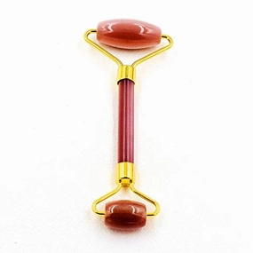 Cat Eye Stone Opal Jade Roller Body Facial Massager Beauty SPA Healing Tool #48 (Red)