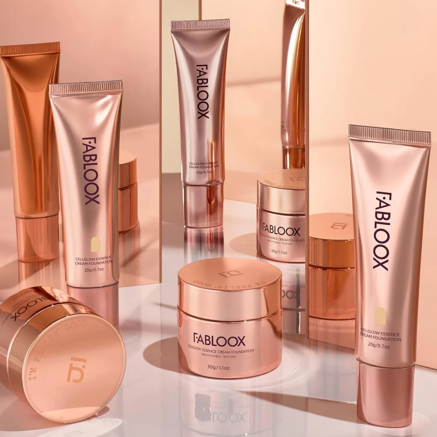 Cellglow Lasting Cream Foundation Makeup, For light fair medium skin with Buildable Medium to Full Coverage, Skincare Makeup Hybrid, Lightweight and Nourishing Formula, Radiant Finish, Vegan