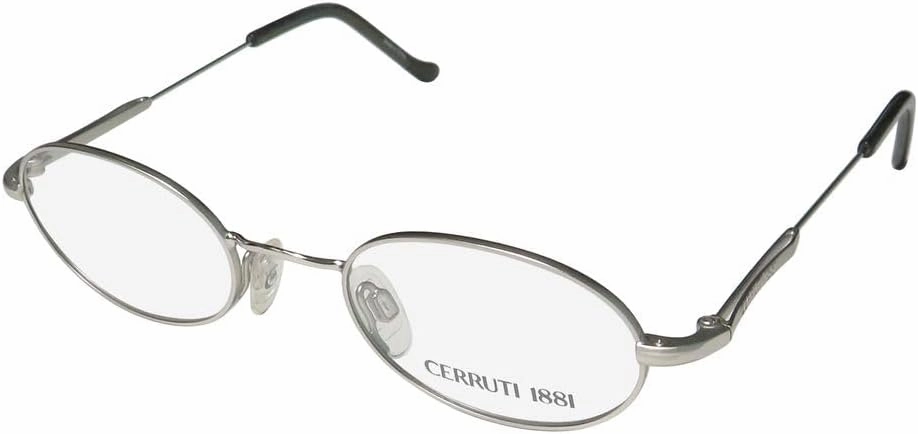 Cerruti 1881 C1230 Mens/Womens Oval 70s/80s Retro/Vintage Old Stock Fashion Designer Eyeglasses/Glasses/Eyewear [46-21-130, silver]