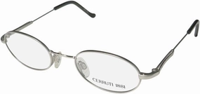 Cerruti 1881 C1230 Mens/Womens Oval 70s/80s Retro/Vintage Old Stock Fashion Designer Eyeglasses/Glasses/Eyewear [46-21-130, silver]
