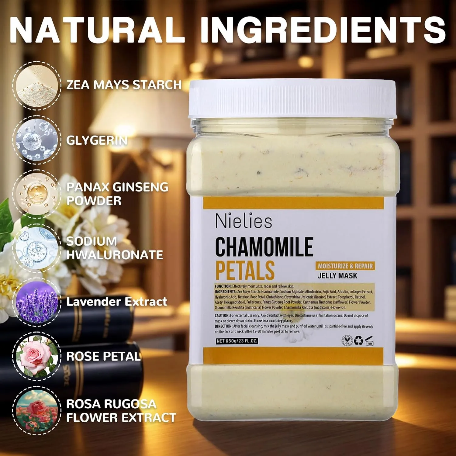 Chamomile Vajacial Peel-Off Jelly Mask Set, Jelly Mask For Facials, Face Mask For Instant Hydration, Vegan Peel Off Face Mask, Facial Skin Care For Smoothing, Moisturizing, Cleansing