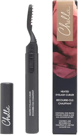 Chella Heated Eyelash Curler with Included AAA Battery - Safe and Gentle Won't Damage Your Eyelashes, Non-Rechargeable AAA Battery