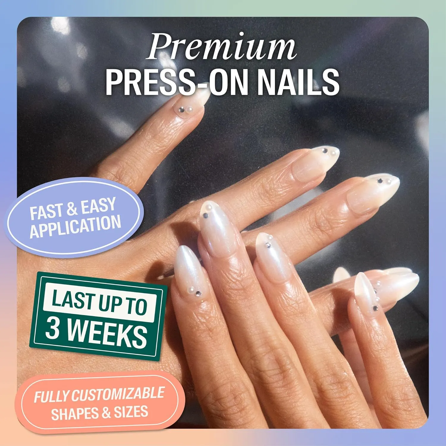 Chillhouse - Chill Tips, Press on Nails Kit - Glass Castle (Oval) - 24 Nail Shapes & Sizes - Up to 3 Weeks of Wear - Customizable Fit - Reusable - Latina Founded & Women Owned - Beauty & Self Care