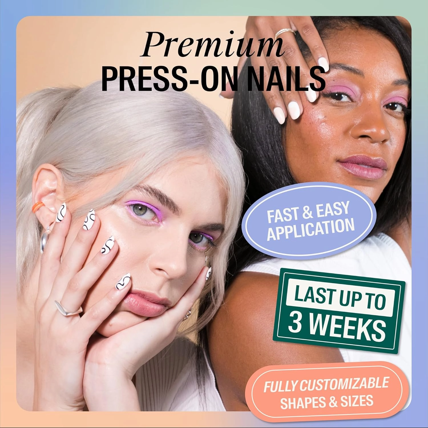 Chillhouse - Chill Tips, Press on Nails Kit - Editor in Chill (Oval) - 24 Nail Shapes & Sizes - Up to 3 Weeks of Wear - Customizable Fit - Reusable - Latina Founded & Women Owned - Beauty & Self Care