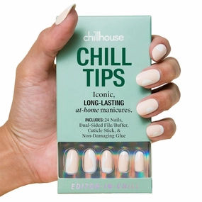 Chillhouse - Chill Tips, Press on Nails Kit - Editor in Chill (Oval) - 24 Nail Shapes & Sizes - Up to 3 Weeks of Wear - Customizable Fit - Reusable - Latina Founded & Women Owned - Beauty & Self Care