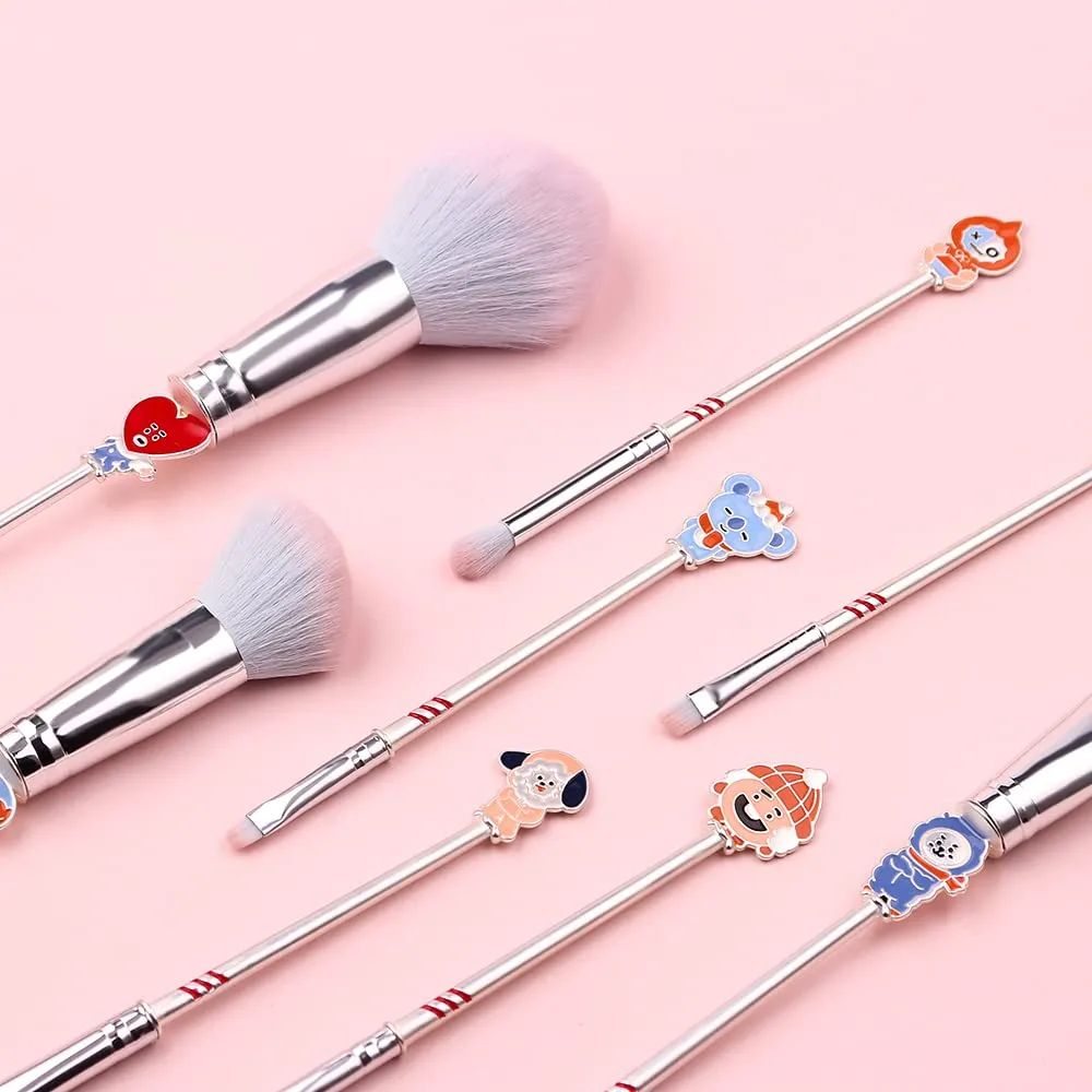 Christmas Makeup Brush Set 8pcs Premium Synthetic Santa Cartoon Makeup Brushes Professional Brushes Set Make up Brush Kit Foundation Powder Blush Eyeshadow Eyebrow Contour concealer Merry Christmas Makeup Brushes Set 15-1