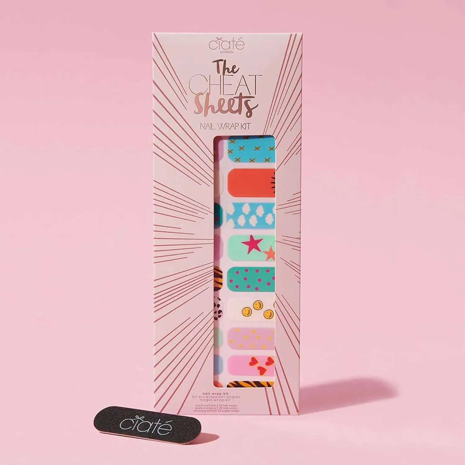 Ciaté London Cheat Sheets Nail Wraps in Fun Fair, Nail Art Sheet, Easy-to-Apply Manicure Stickers, No Dry Time, Lasts Up to 7 Days, Includes Nail File