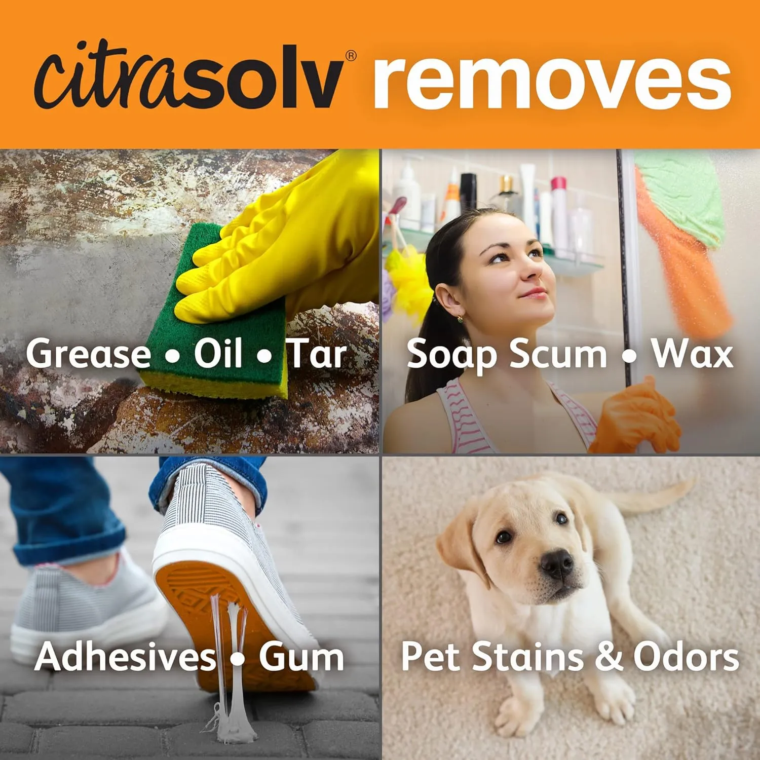 Citra Solv Concentrated Household Cleaner & Degreaser -Valencia Orange Scent 8 fl oz Safe, Effective, and Versatile Cleaning Solution, Natural Ingredients Non Toxic,Biodegradable, Made in USA (2)