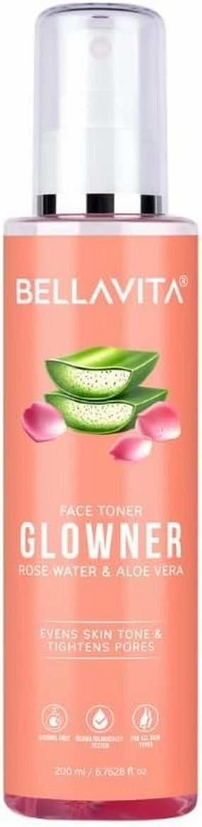 Clarity. Buella. Vuita Organic Glowner Face Toner, Alcohol Free, Rose Water (200ml) / Natural Toner Spray for Glowing Skin/All Skin Types. (6.76 fl oz)