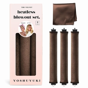Classic Heatless Curls Overnight Rods No Heat Hair Curlers to Sleep Jumbo Foam Large Hair Rollers for Long Short Hair Heatless Curling Rod Set Styling Tools with Satin Scarf Brown