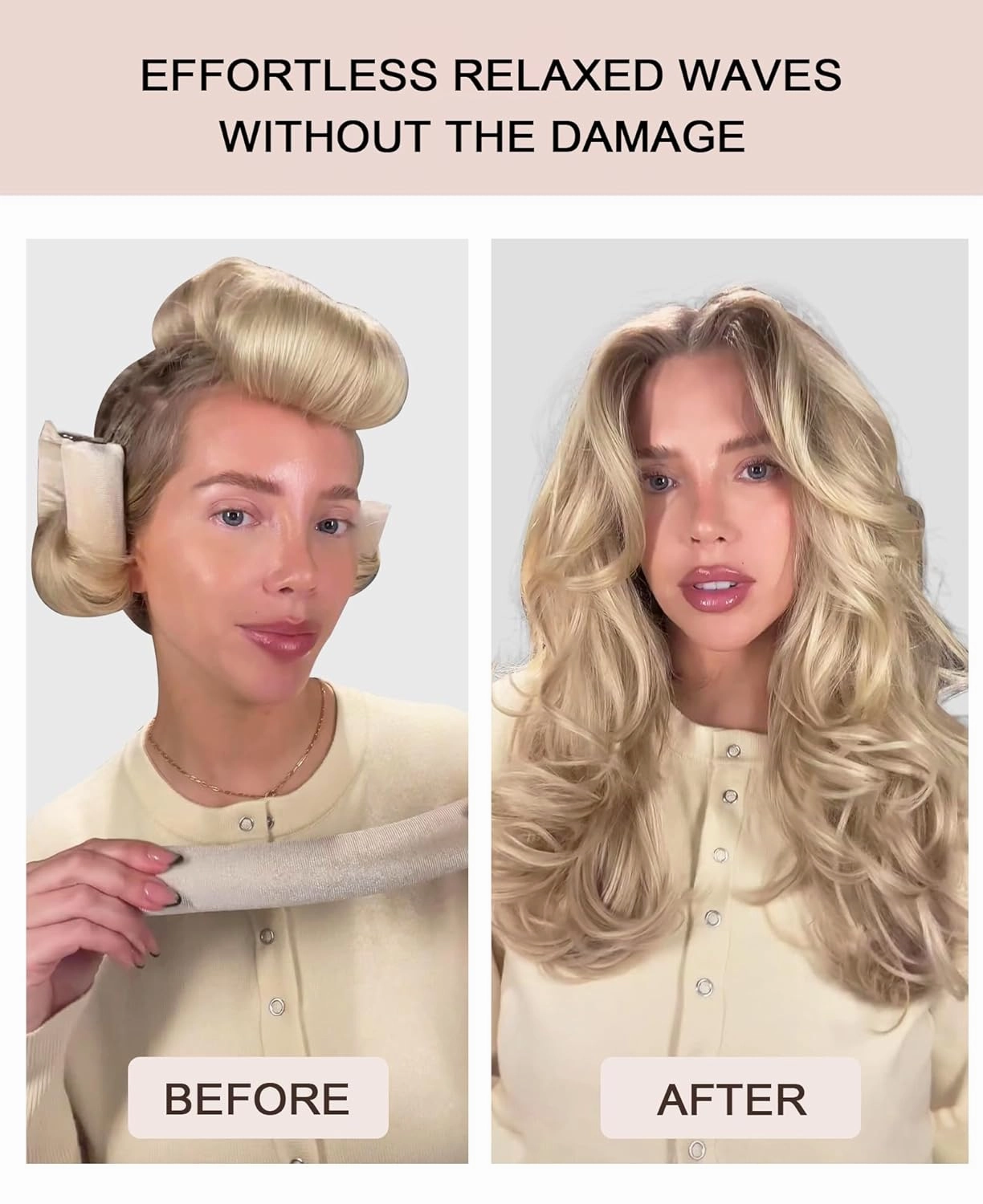 Classic Heatless Curls Overnight Rods No Heat Hair Curlers to Sleep Jumbo Foam Large Hair Rollers for Long Short Hair Heatless Curling Rod Set Styling Tools with Satin Scarf Brown
