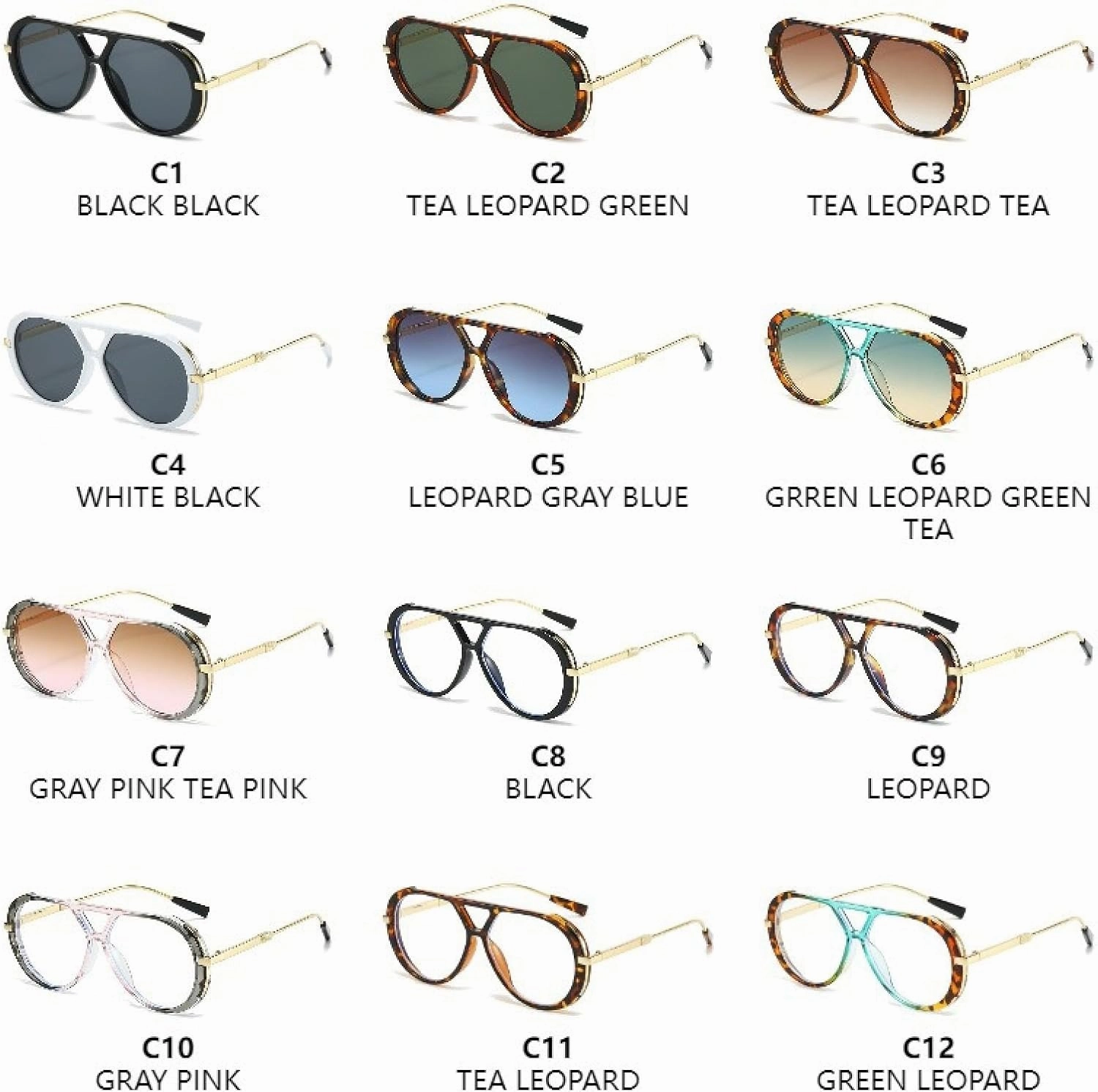 Classic Metal Retro Oval Sunglasses Women Men Vintage Style Sun Glasses Fashion Eyewear Uv400 Shades
