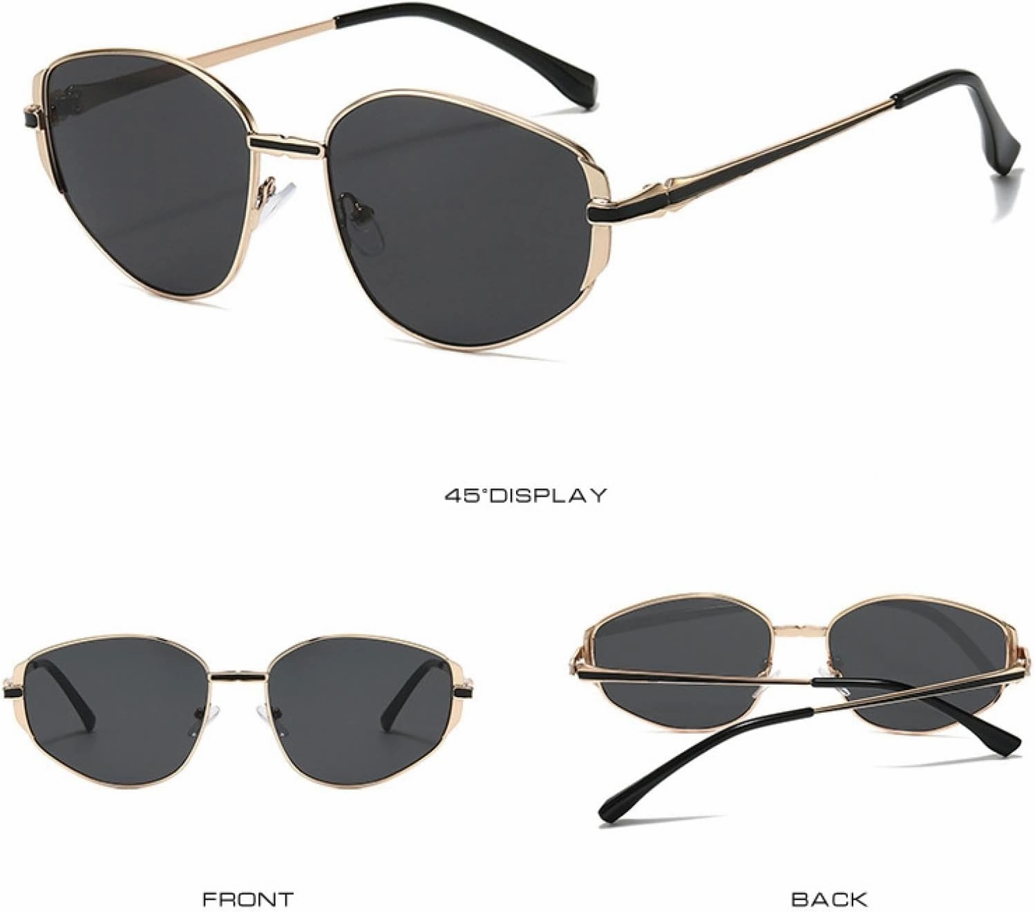Classic Oval Sunglasses Women Fashion Luxury Metal Frame Sun Glasses Man Outdoors Driving Shades Uv400