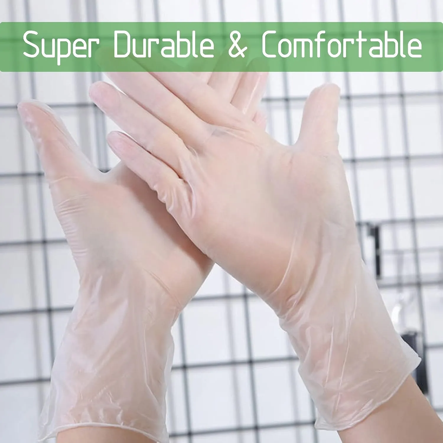Clear Vinyl Food Safe Disposable Gloves Latex Free Powder Free for Food Prep Handling Cooking Cleaning