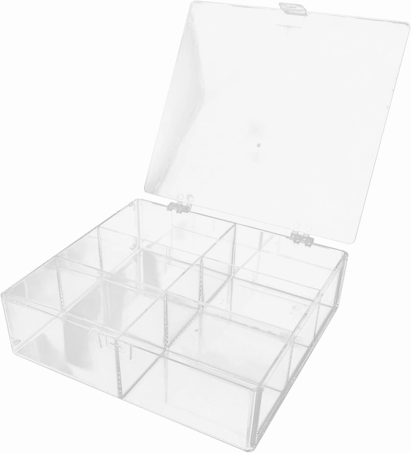 Clear Acrylic Makeup Cotton Pad Holder with Lid Multi Compartment Organizer for Makeup Sponges and Cosmetic Accessories Dustproof Storage for Vanity