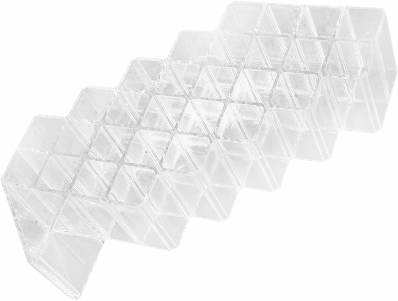 Clear Lipstick Organizer Rack Vertical Storage Stand for Lip Gloss Makeup Display and Cosmetics Space Saving Design for Bedroom and Vanity Sleek and Practical