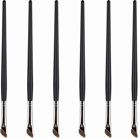 CLISPEED 6pcs Angled Eyeliner Eye Shadow Brush Thin Makeup Brushes for Precise Application Handle for Comfortable Use for Women Girls Easy to Clean and Maintain